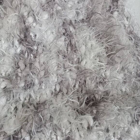 Mixit White & Gray Chunky Soft Eyelash Knit Versatile Infinity Scarf Women's OS - Picture 2 of 7